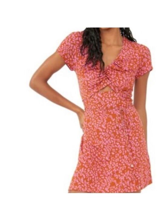 Free People Dresses & Skirts - Free people rust animal print wrap dress